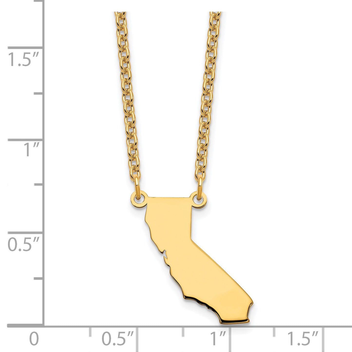 Sterling Silver/Gold-plated California State Necklace