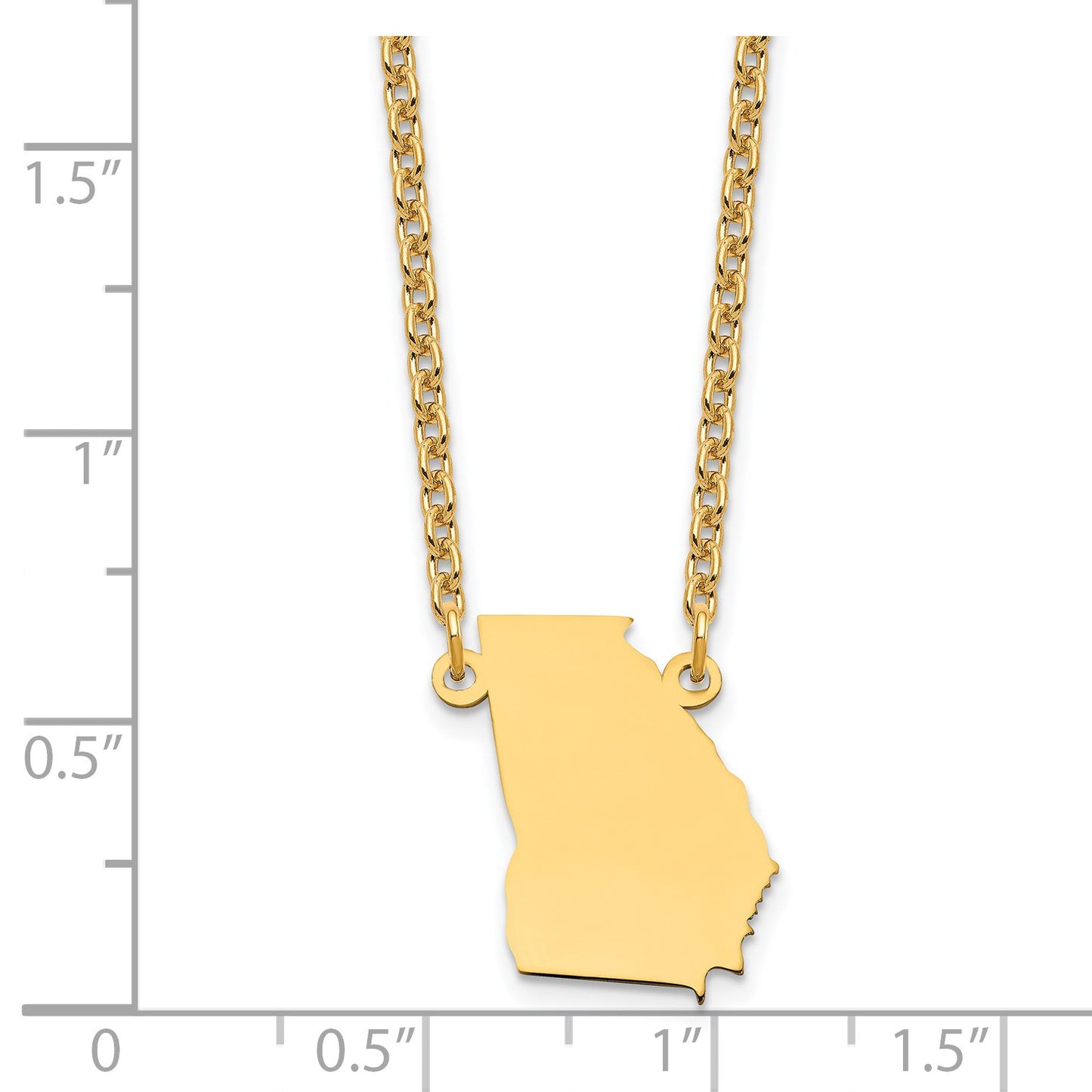 Sterling Silver/Gold-plated Georgia State Necklace