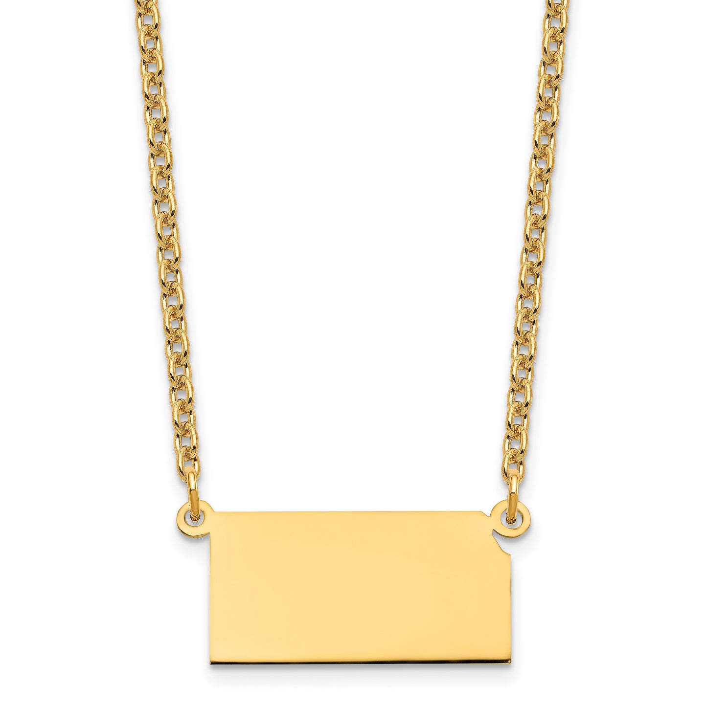 Sterling Silver/Gold-plated Kansas State Necklace