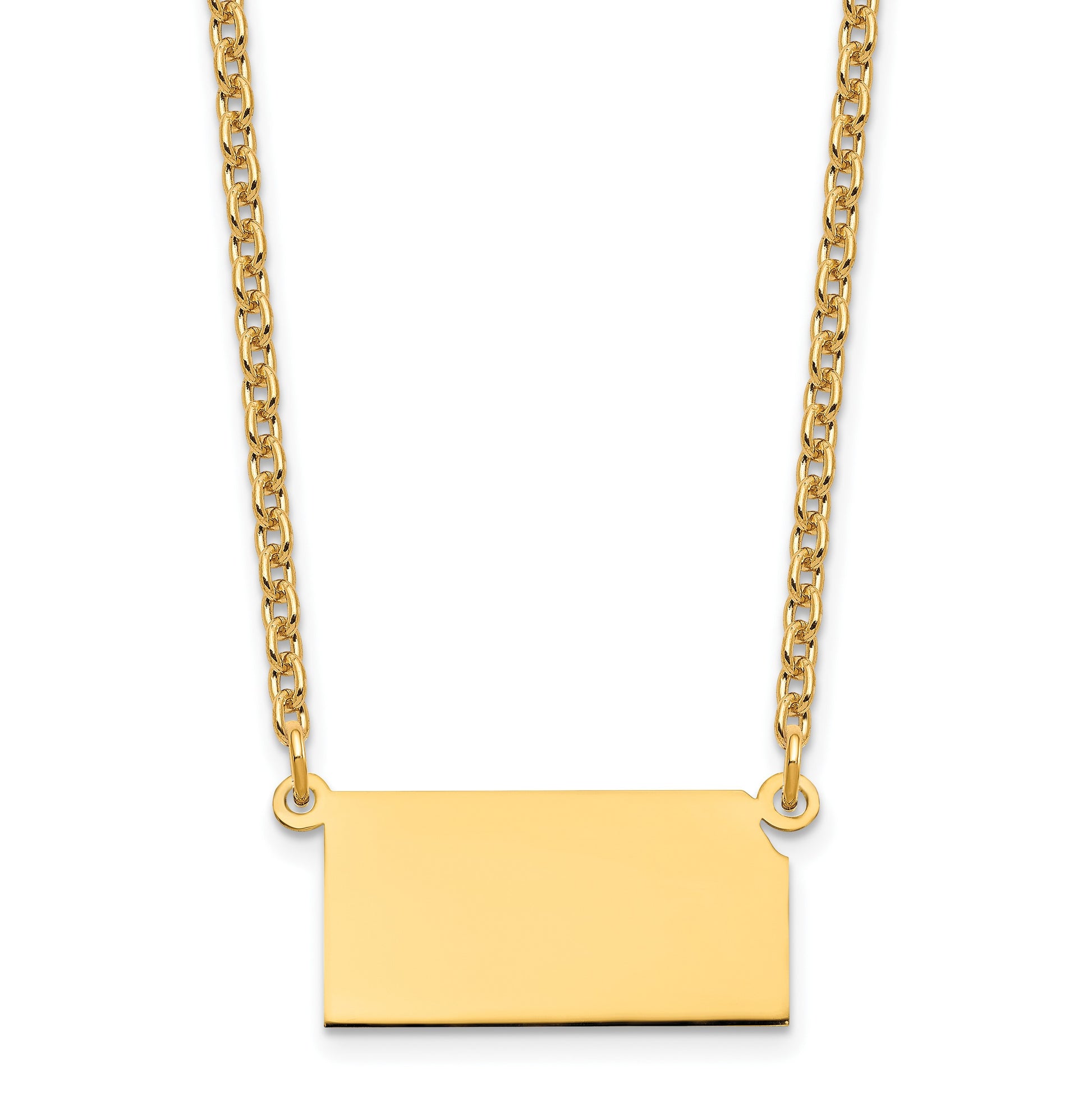 Sterling Silver/Gold-plated Kansas State Necklace