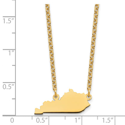 Sterling Silver/Gold-plated Kentucky State Necklace