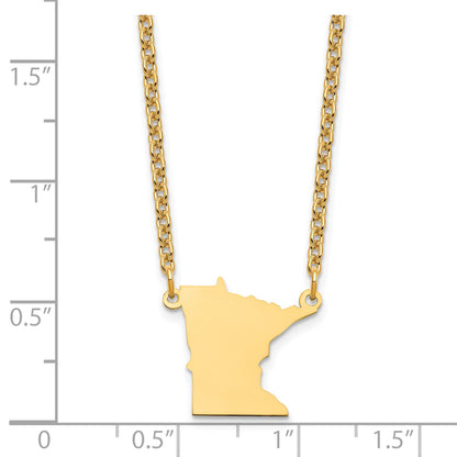 Sterling Silver/Gold-plated Minnesota State Necklace