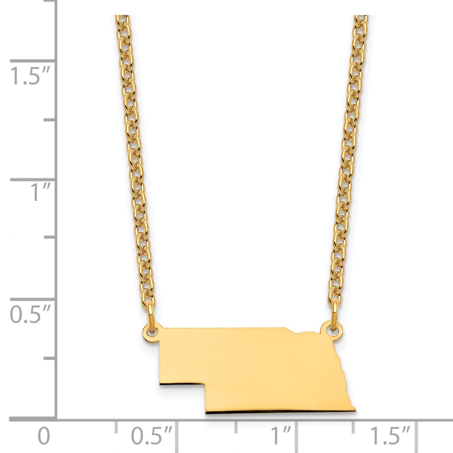 Sterling Silver/Gold-plated Nebraska State Necklace