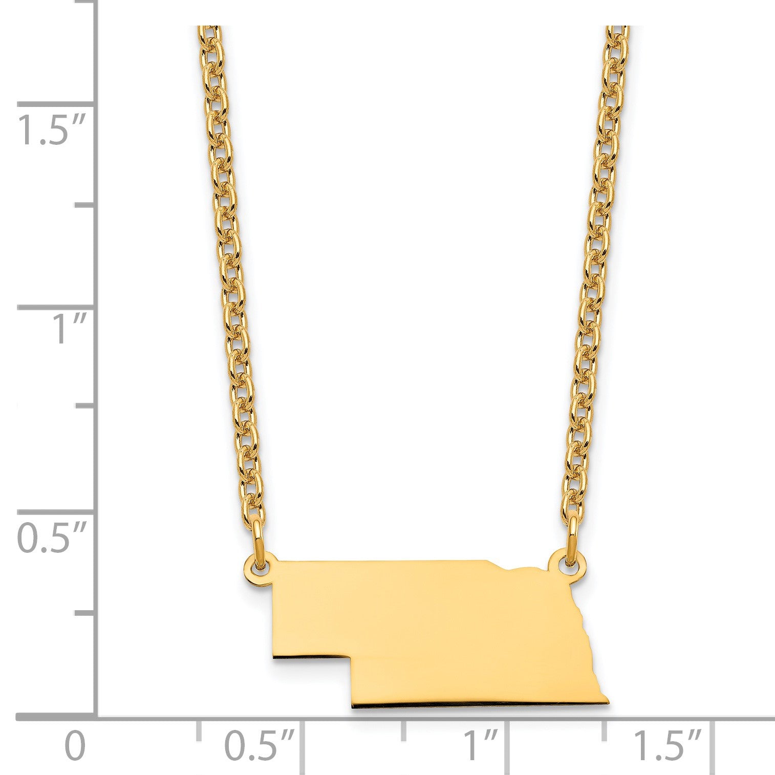 Sterling Silver/Gold-plated Nebraska State Necklace