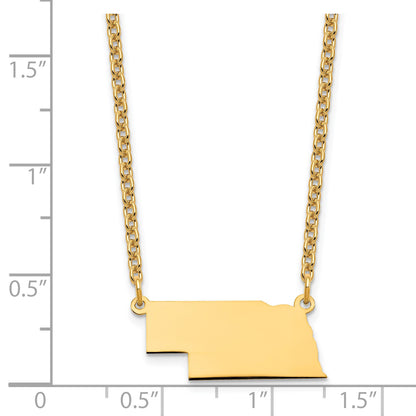Sterling Silver/Gold-plated Nebraska State Necklace