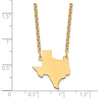 Sterling Silver/Gold-plated Texas State Necklace