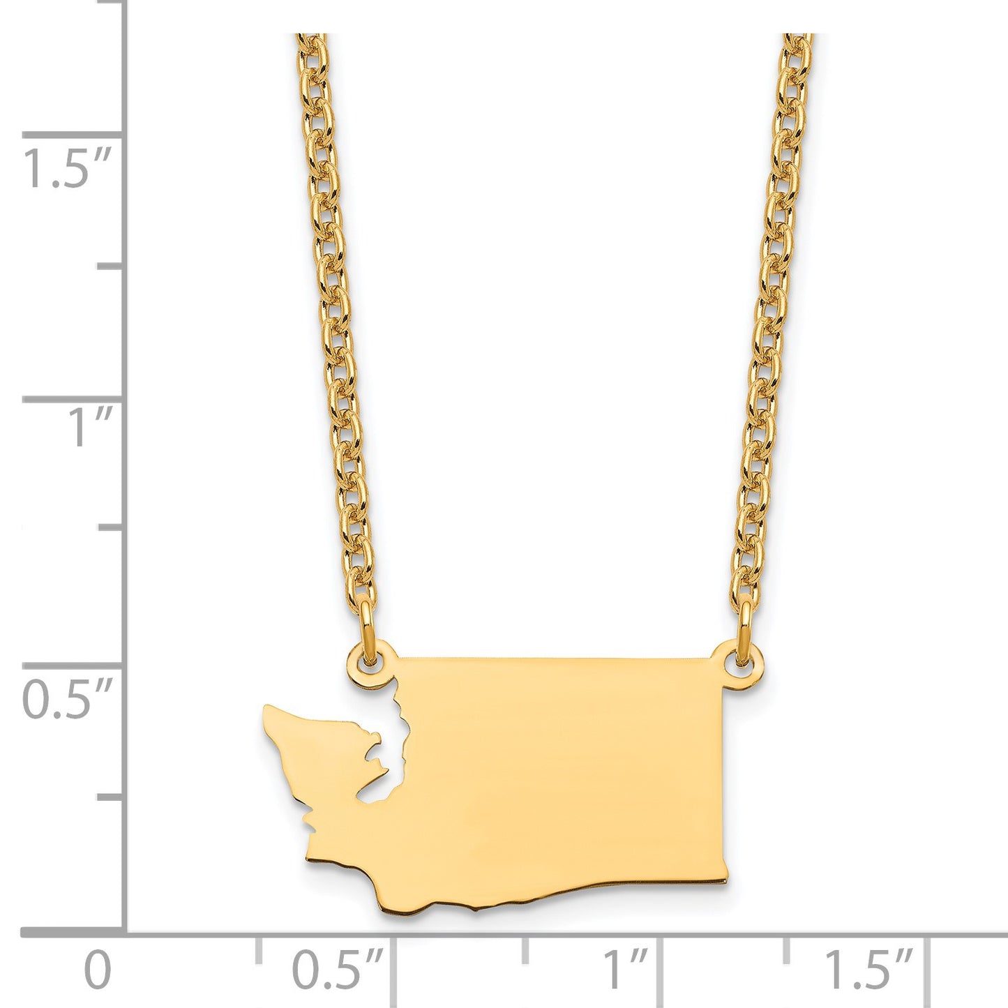 Sterling Silver/Gold-plated Washington State Necklace