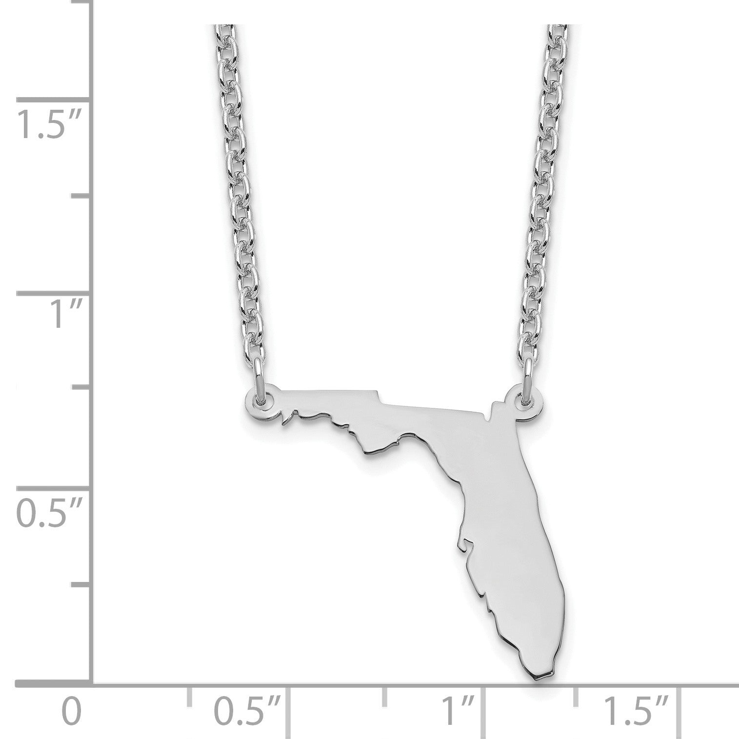 Sterling Silver/Rhodium-plated Florida State Necklace