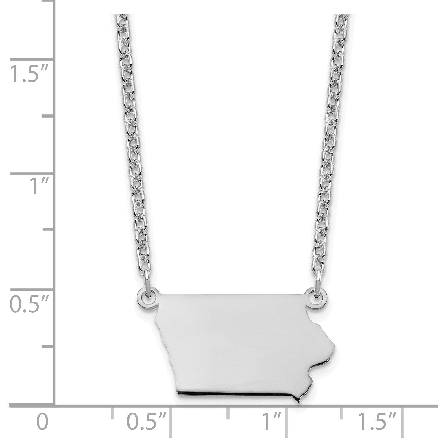 Sterling Silver/Rhodium-plated Iowa State Necklace