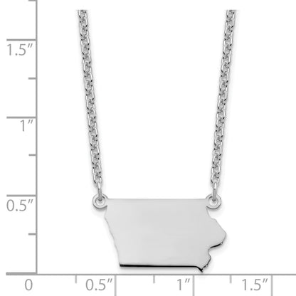 Sterling Silver/Rhodium-plated Iowa State Necklace