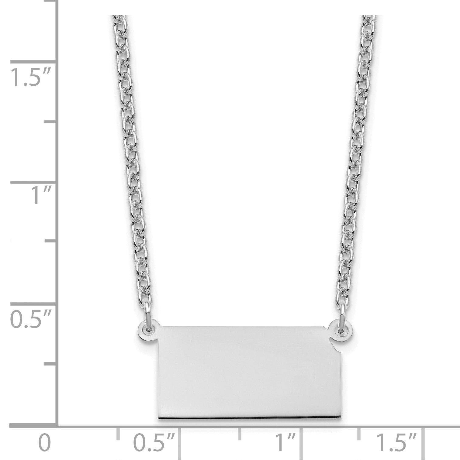 Sterling Silver/Rhodium-plated Kansas State Necklace