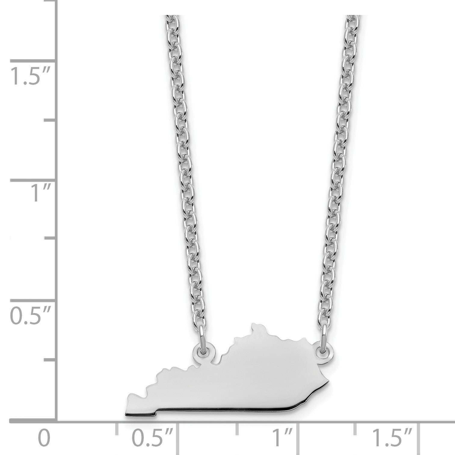 Sterling Silver/Rhodium-plated Kentucky State Necklace