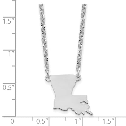 Sterling Silver/Rhodium-plated Louisiana State Necklace