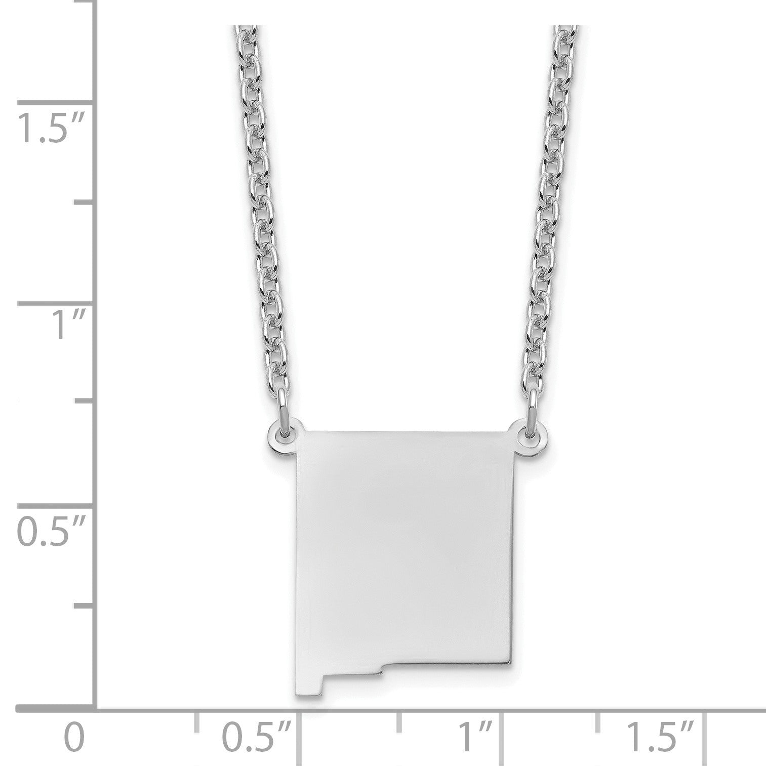 Sterling Silver/Rhodium-plated New Mexico State Necklace