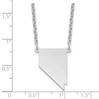 Sterling Silver/Rhodium-plated Nevada State Necklace