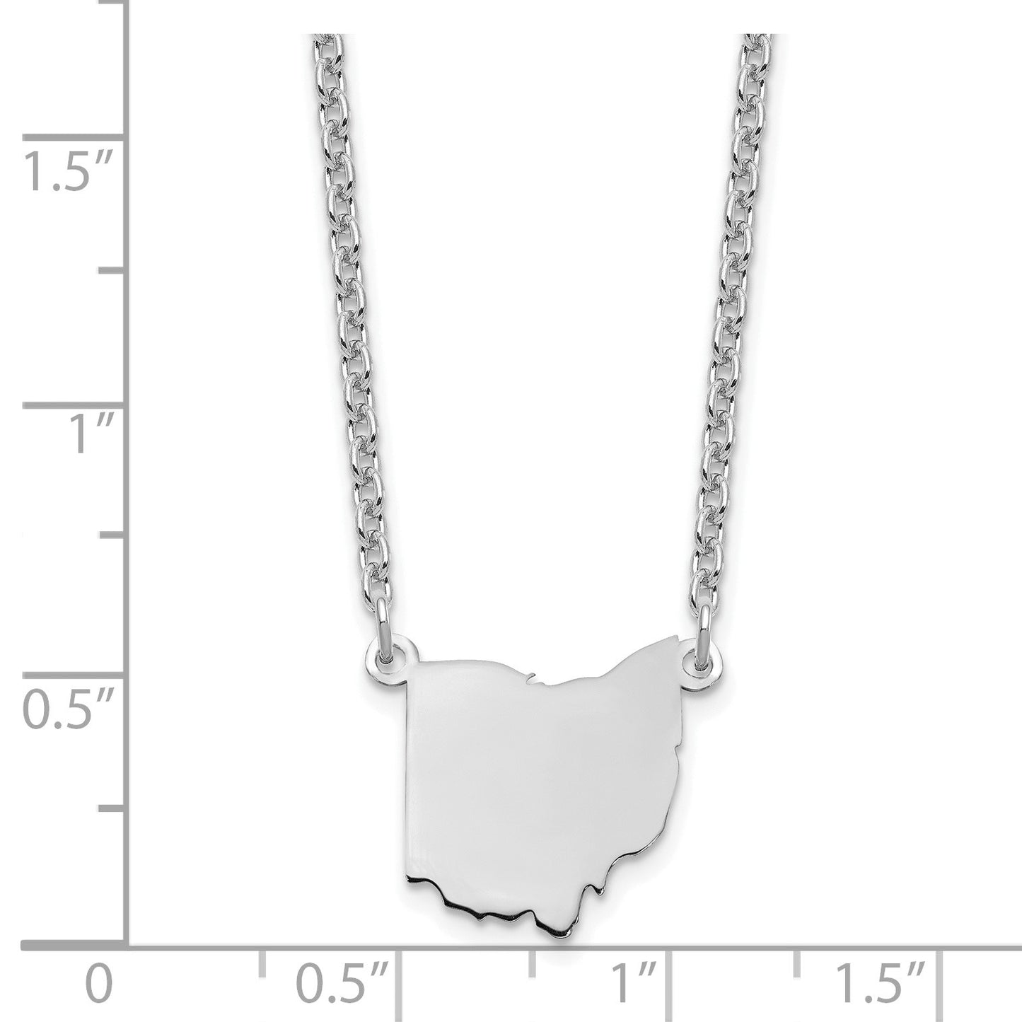 Sterling Silver/Rhodium-plated Ohio State Necklace