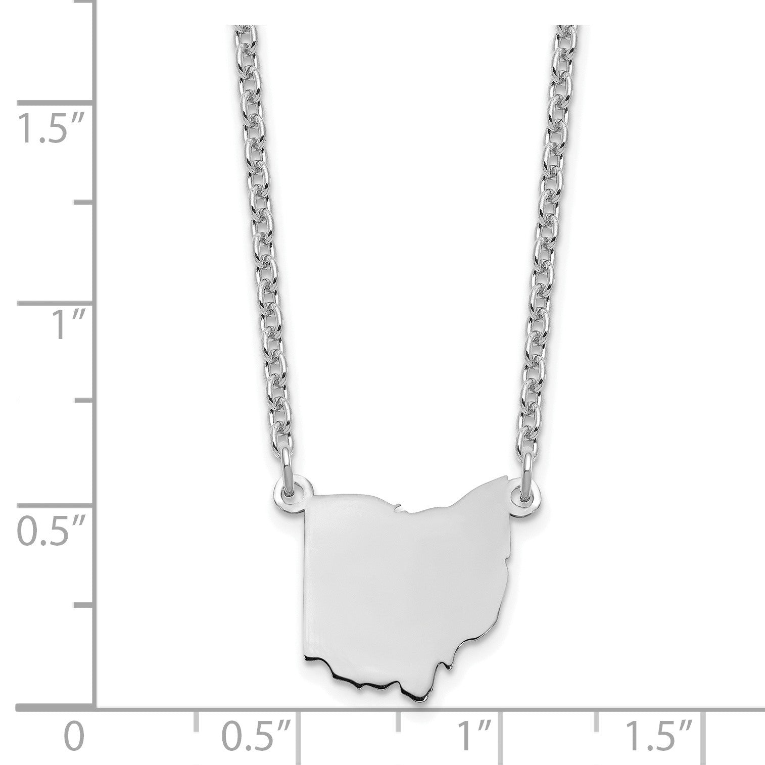 Sterling Silver/Rhodium-plated Ohio State Necklace