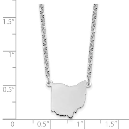 Sterling Silver/Rhodium-plated Ohio State Necklace