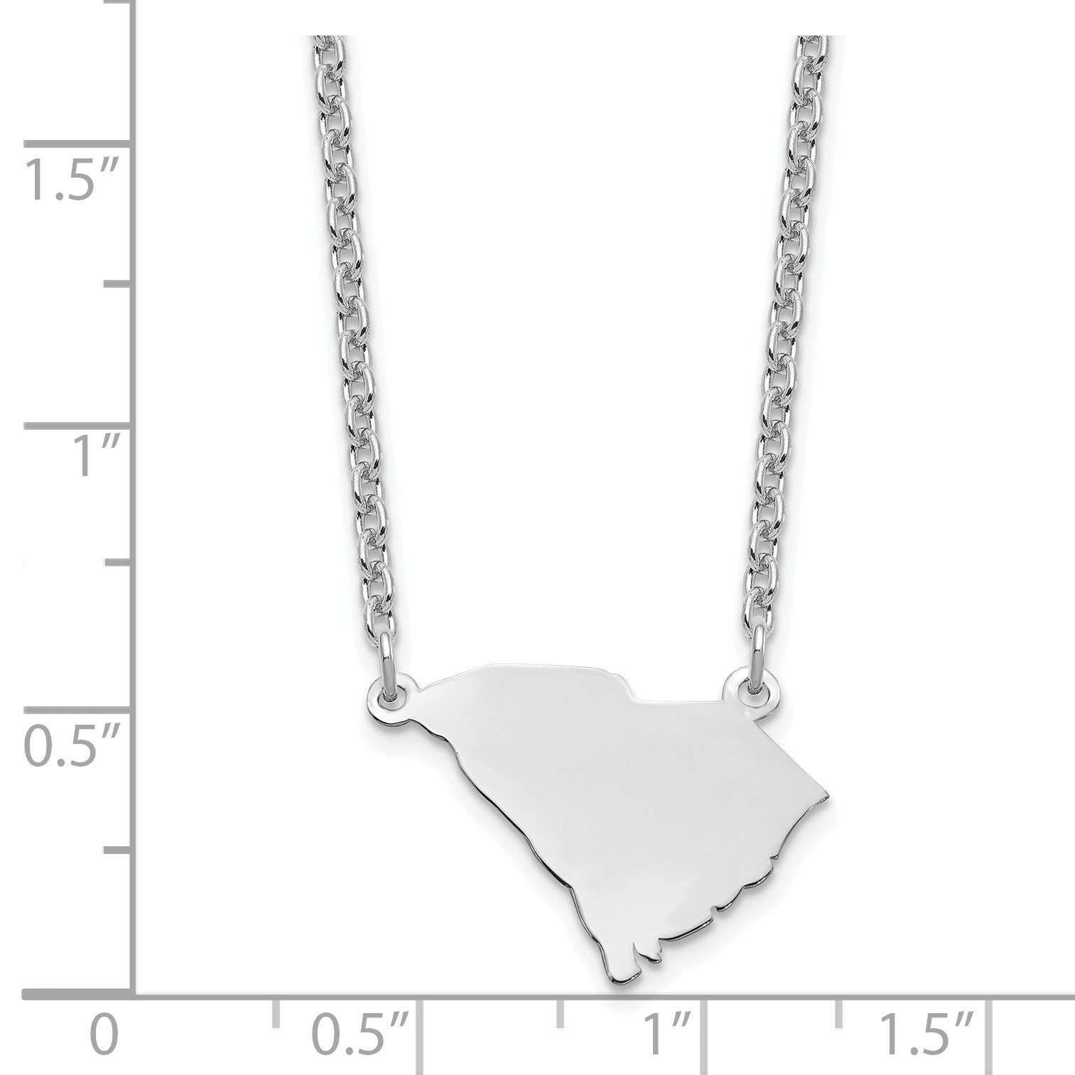 Sterling Silver/Rhodium-plated South Carolina State Necklace