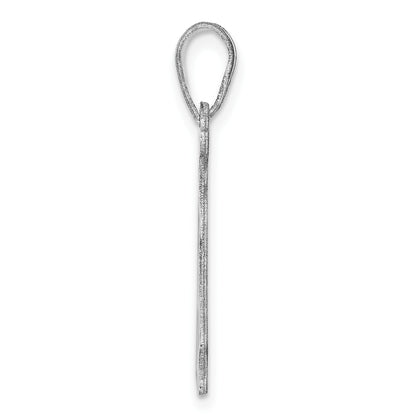 Sterling Silver/Rhodium-plated Delaware State Pendant