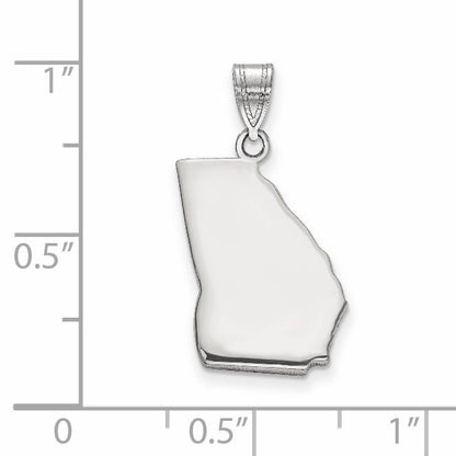 Sterling Silver/Rhodium-plated Georgia State Pendant