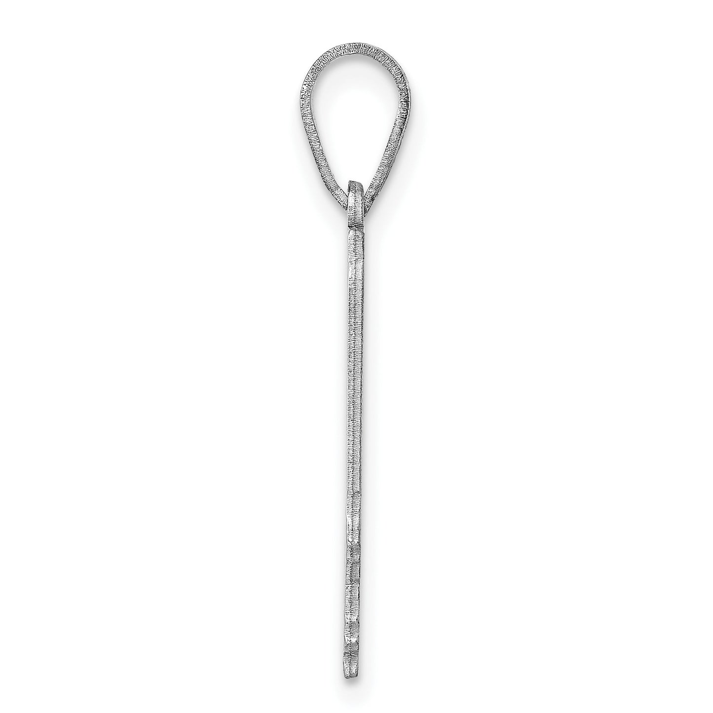 Sterling Silver/Rhodium-plated Illinois State Pendant
