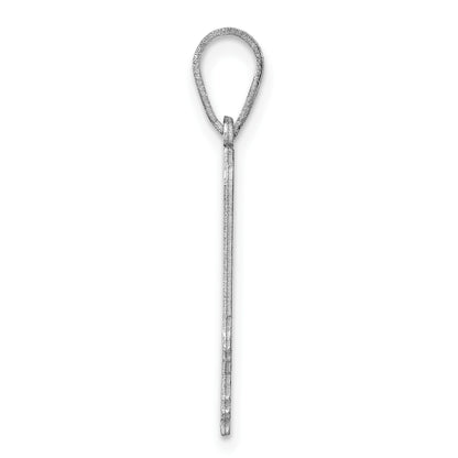 Sterling Silver/Rhodium-plated Illinois State Pendant
