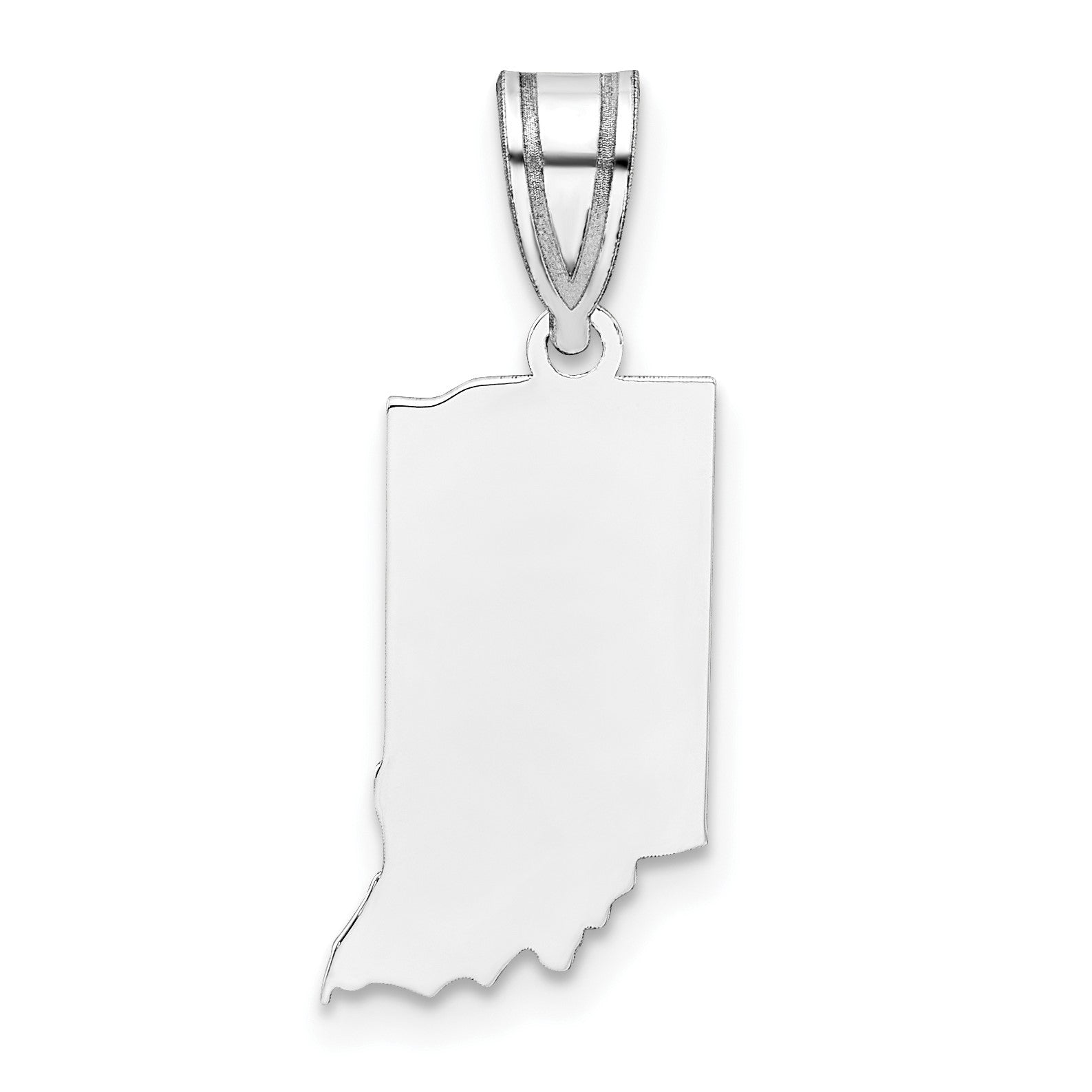 Sterling Silver/Rhodium-plated Indiana State Pendant