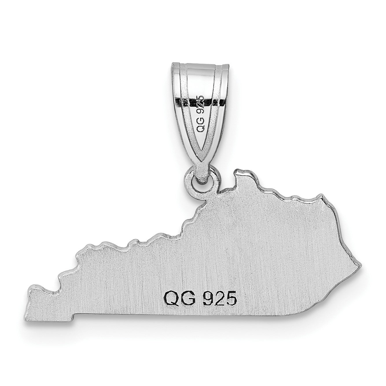 Sterling Silver/Rhodium-plated Kentucky State Pendant