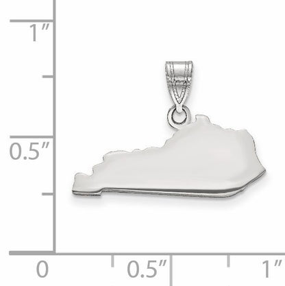 Sterling Silver/Rhodium-plated Kentucky State Pendant