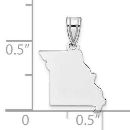 Sterling Silver/Rhodium-plated Missouri State Pendant