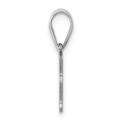 Sterling Silver/Rhodium-plated North Dakota State Pendant