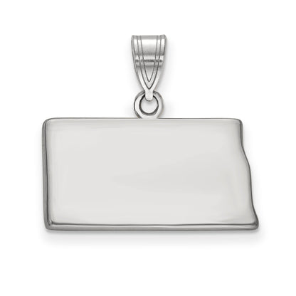 Sterling Silver/Rhodium-plated North Dakota State Pendant