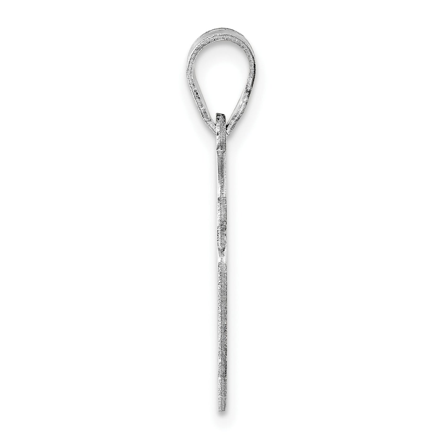 Sterling Silver/Rhodium-plated New Jersey State Pendant
