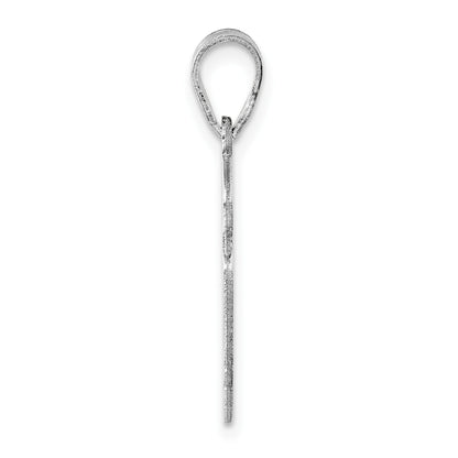 Sterling Silver/Rhodium-plated New Jersey State Pendant