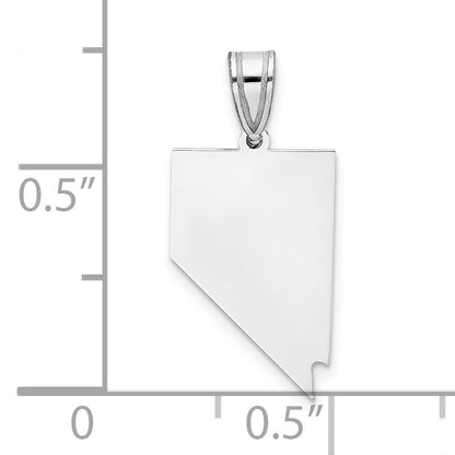 Sterling Silver/Rhodium-plated Nevada State Pendant