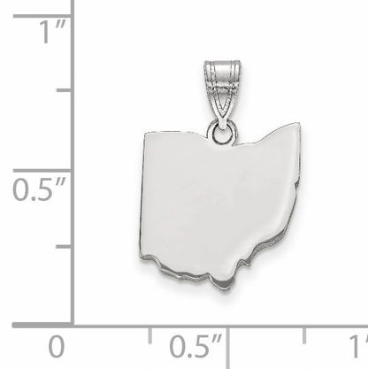 Sterling Silver/Rhodium-plated Ohio State Pendant