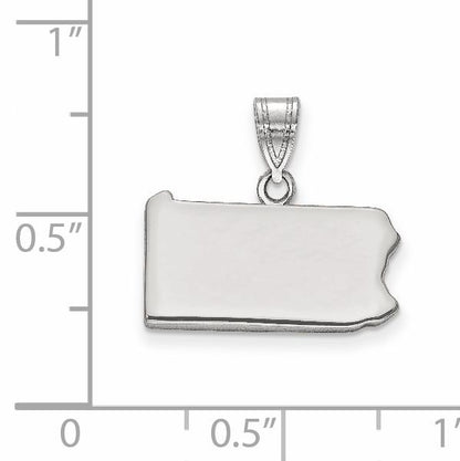 Sterling Silver/Rhodium-plated Pennsylvania State Pendant