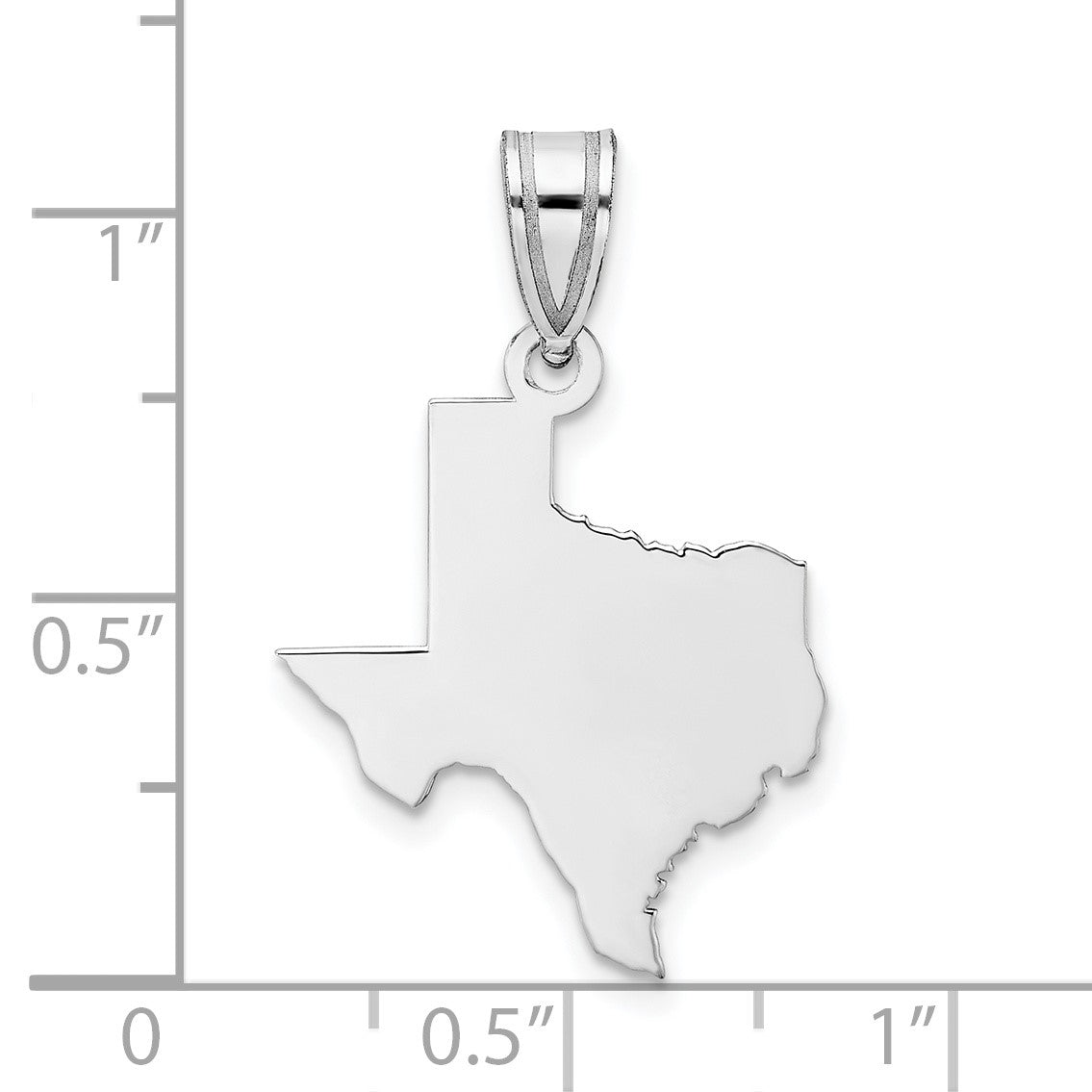 Sterling Silver/Rhodium-plated Texas State Pendant