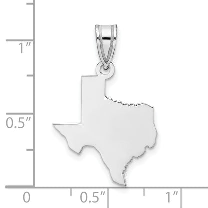 Sterling Silver/Rhodium-plated Texas State Pendant
