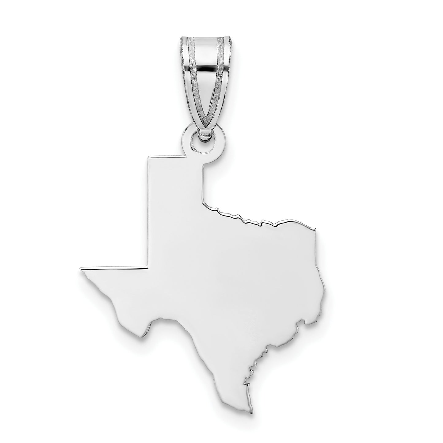 Sterling Silver/Rhodium-plated Texas State Pendant