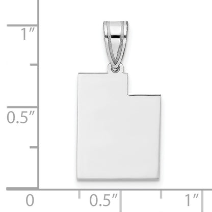 Sterling Silver/Rhodium-plated Utah State Pendant