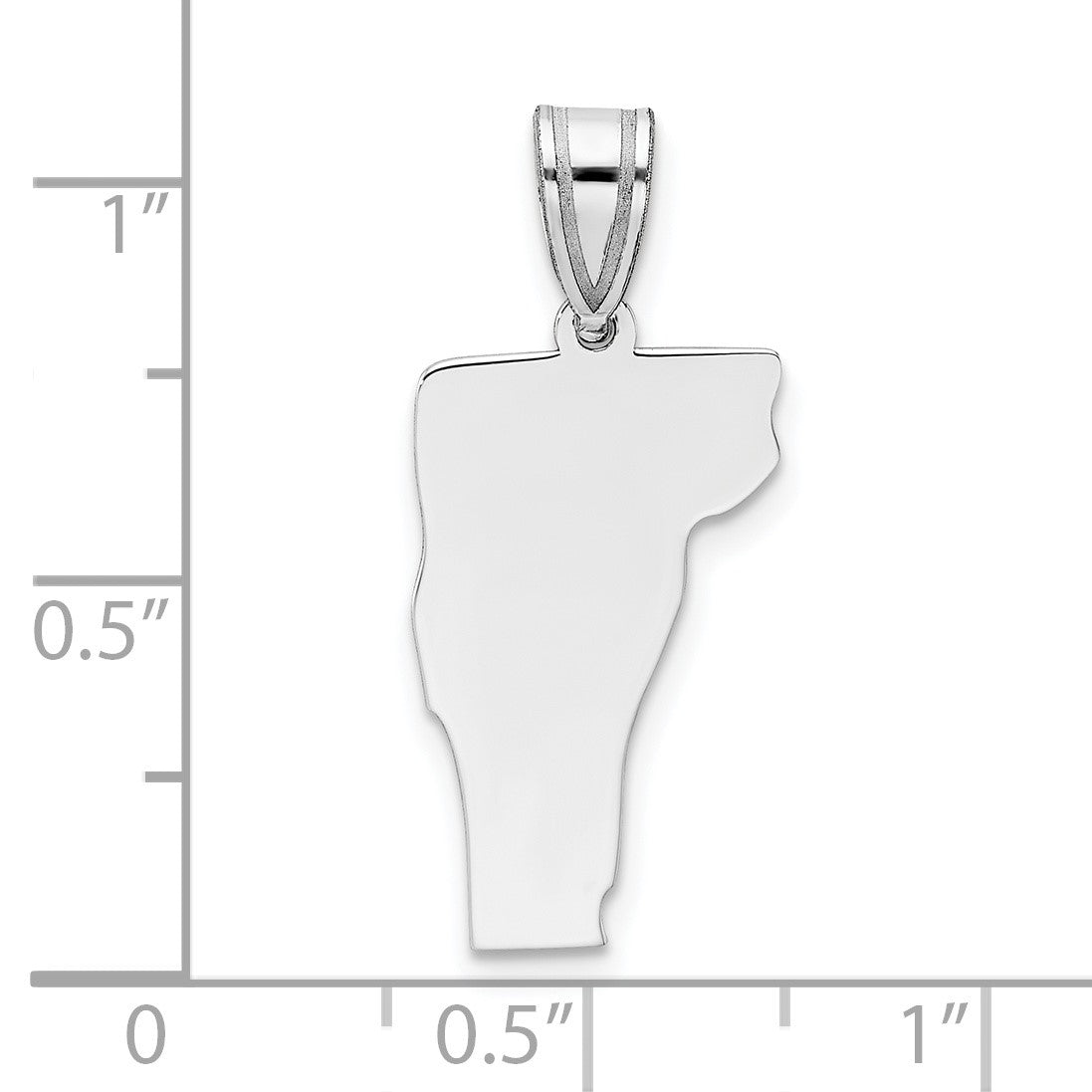 Sterling Silver/Rhodium-plated Vermont State Pendant