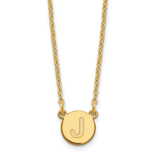 Sterling Silver Gold-plated Tiny Circle Block Letter J Initial Necklace