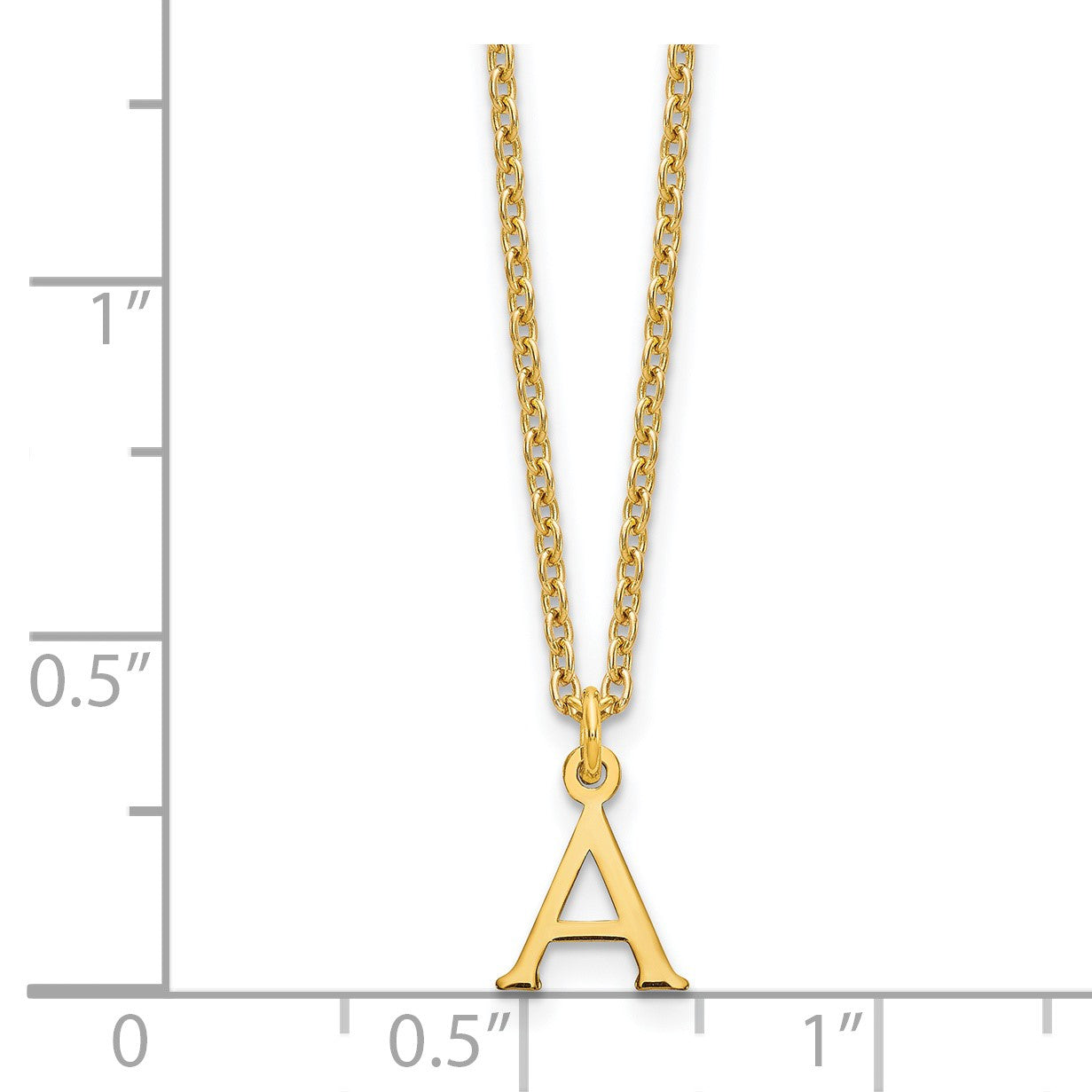 Sterling Silver Gold-plated Cutout Letter A Initial Necklace