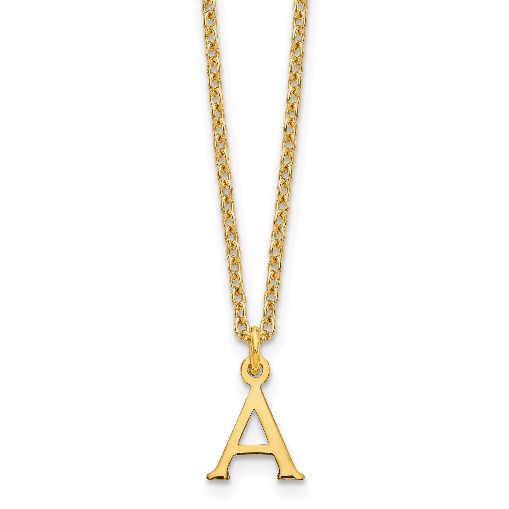 Sterling Silver Gold-plated Cutout Letter A Initial Necklace