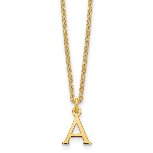 Sterling Silver Gold-plated Cutout Letter A Initial Necklace