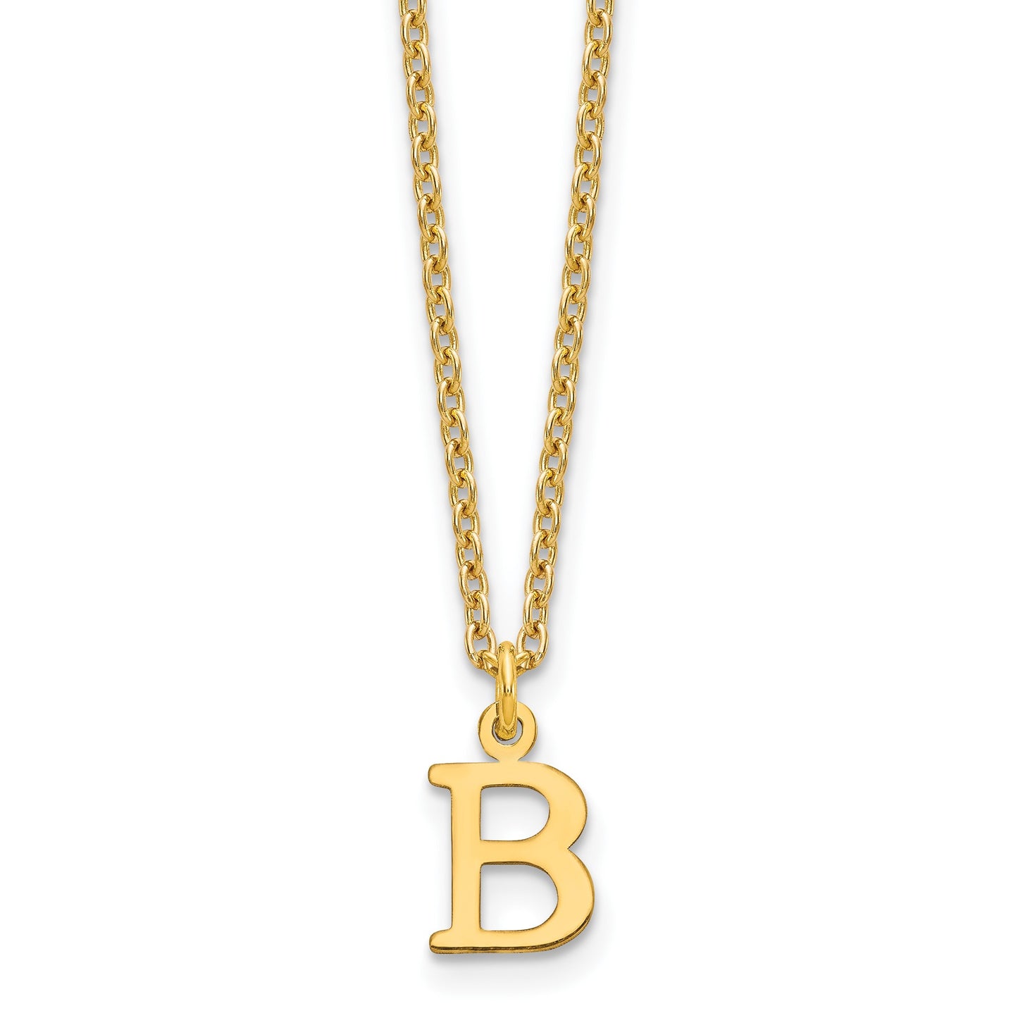 Sterling Silver Gold-plated Cutout Letter B Initial Necklace
