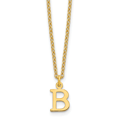 Sterling Silver Gold-plated Cutout Letter B Initial Necklace
