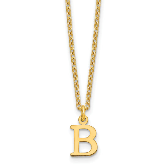 Sterling Silver Gold-plated Cutout Letter B Initial Necklace